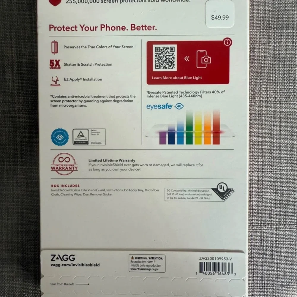 ZAGG GLASS ELITE VISIONGUARD SCREEN PROTECTOR FOR IPHONE 14 PRO MAX